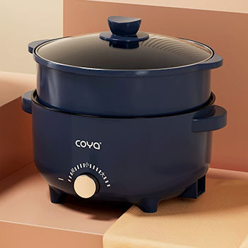Power Adjustment Noodle Electric Multi Cooker Electric Cooking Hot Pot With Steamer