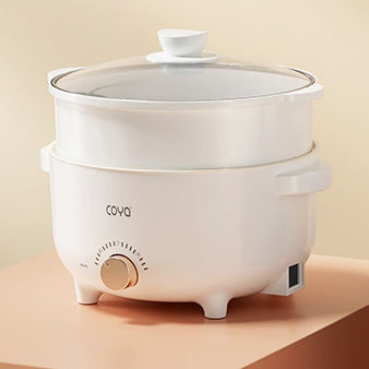 Power Adjustment Noodle Electric Multi Cooker Electric Cooking Hot Pot With Steamer